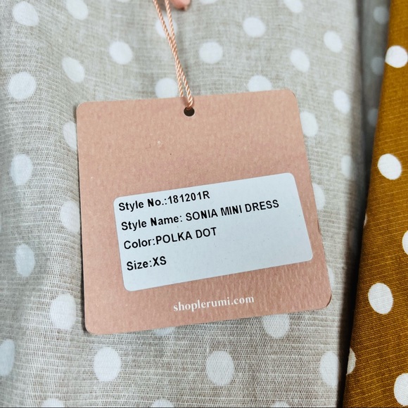 NEW LeRumi x Revolve Polka Dot Sonia Wrap Mini Dress XS Brown - Picture 8 of 10